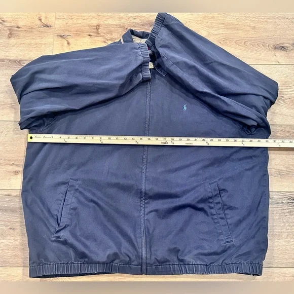 Vintage Polo Ralph Lauren Plaid Lined Harrington Jacket Blue Size 3LT Tall Lined - Picture 4 of 7